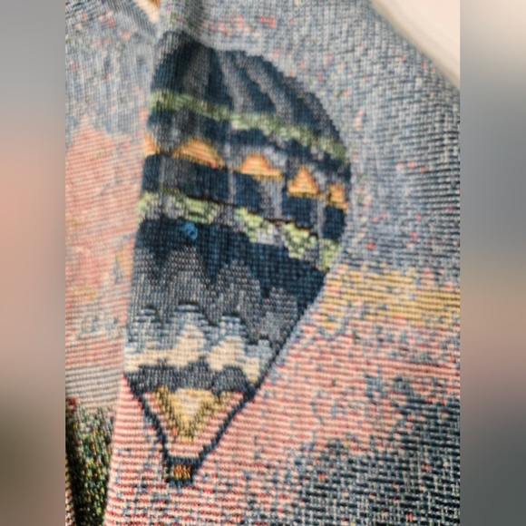 Vintage Sugar Street Weavers Hot Air Balloon Woven Tapestry Jacket size OSFM - Picture 10 of 10